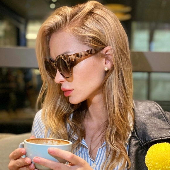 New Tortoise Oversized Cateye Sunglasses - Picture 4 of 9